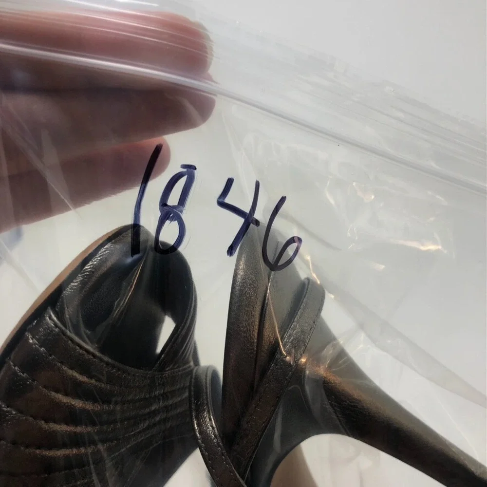 Gucci Sand Pelle Cuoio Sasso Stiletto Heels Womens 8.5 Champaign Metallic Party - Picture 15 of 15